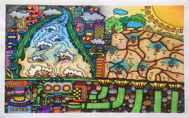 《全自动空中消防队》脱颖而出,分别荣获科幻画类全国一,二等奖